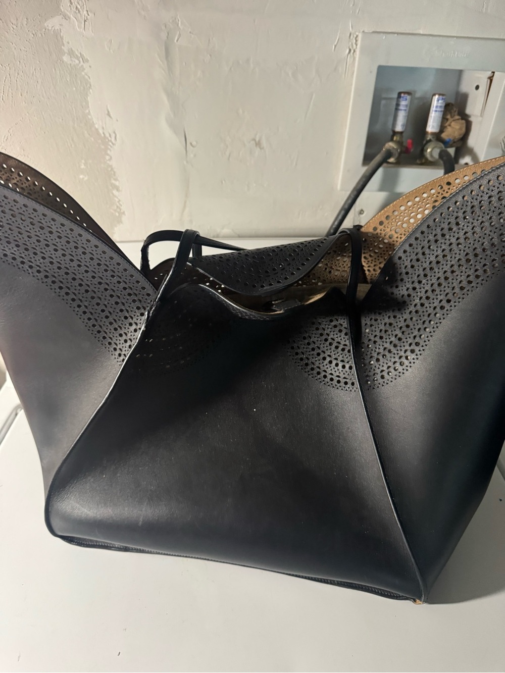 Alaia Black Lili Tote 24" - No Wallet, Fair Condition, Scuffs